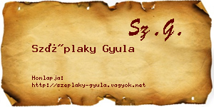 Széplaky Gyula névjegykártya